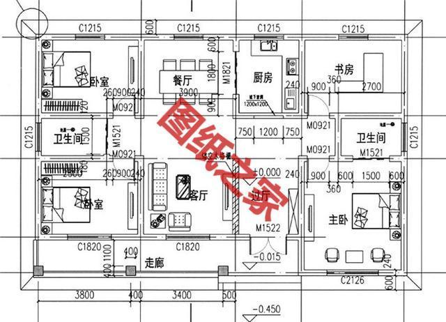 一層平房別墅的平面圖 一層平房別墅的平面圖