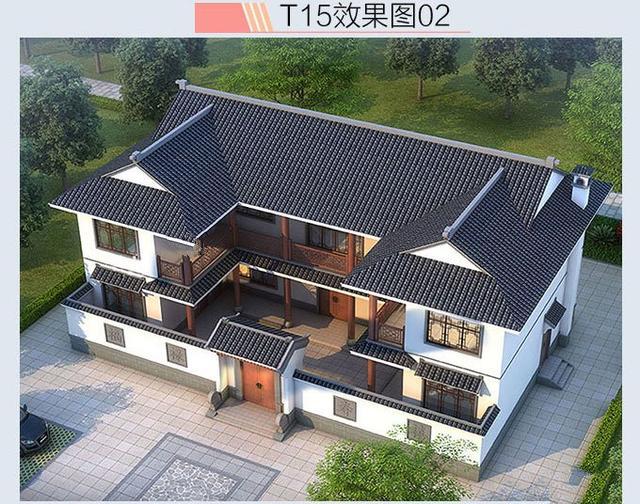 兩層新中式庭院別墅設計 兩層新中式庭院別墅設計