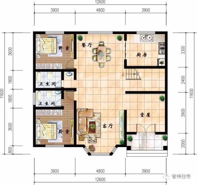客廳挑空計的農村別墅 客廳挑空計的農村別墅