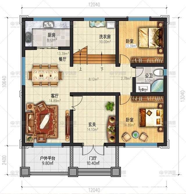 農村帶露臺的兩層小別墅設計圖 農村帶露臺的兩層小別墅設計圖