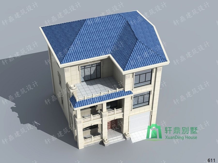 農(nóng)村三層帶車庫自建別墅設(shè)計圖俯視效果圖.jpg 農(nóng)村三層帶車庫自建別墅設(shè)計圖俯視效果圖.jpg